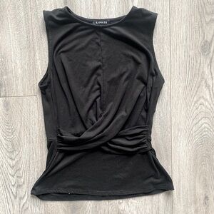 Express Twist Front Black Tank Top